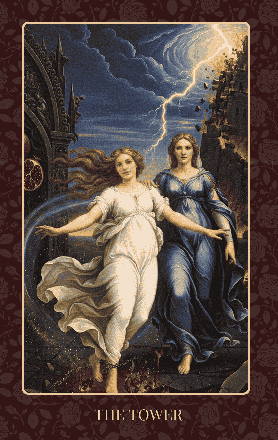 Goddess Tarot-The Tower: Awakening Persephone Goddess and the Gift of Destruction